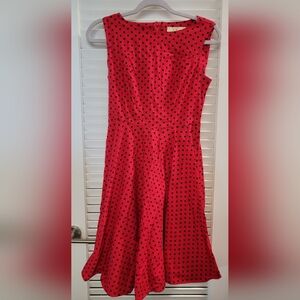 Grace Karin Red and Black Polka Dot Sleeveless Midi Dress